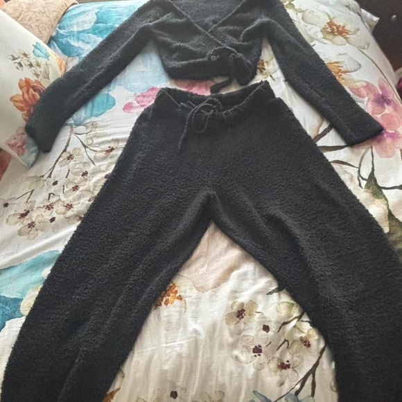 Skims Cozy 2-Piece Matching Lounge Set L/XL Black - Picture 3 of 5